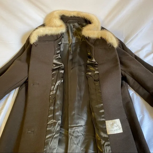 VTG Modell Mid-Century Fur Collared Swing Coat| Regency | Old Hollywood | Mod- M - Picture 5 of 6